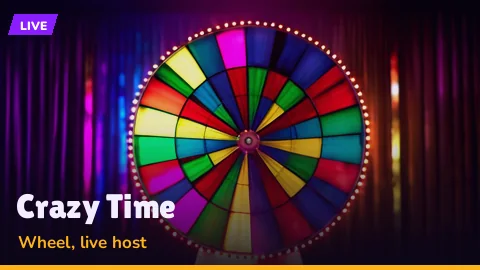 Giant game-show money wheel spinning under studio lights