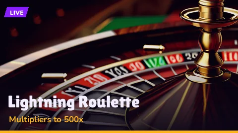 Roulette wheel with lightning strikes over chosen numbers